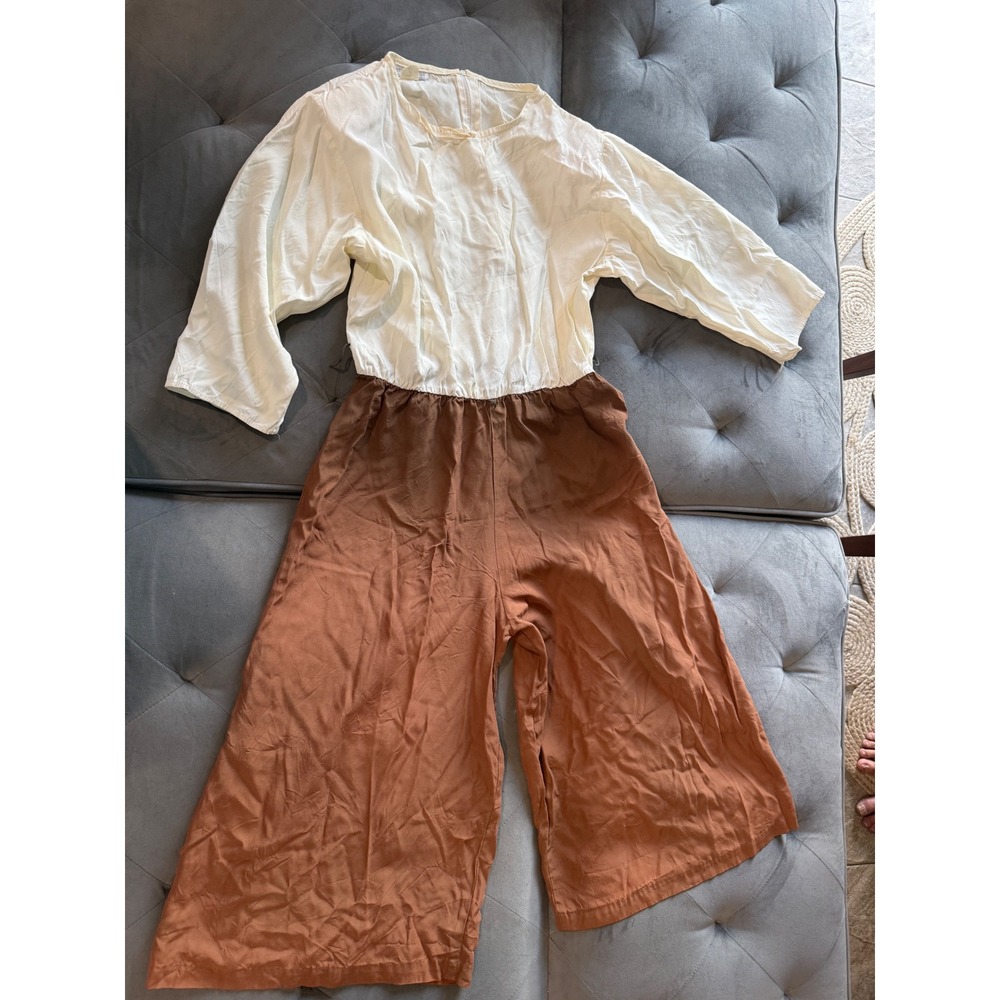 Betsys Things Linen Vintage 90s Jumpsuit and Floral Paisley Vest Set 13/14